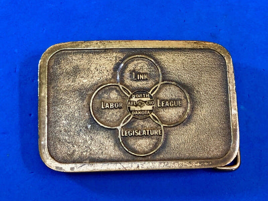 Vintage AFL-CIO North Dakota - Labor League  Legislature belt buckle 