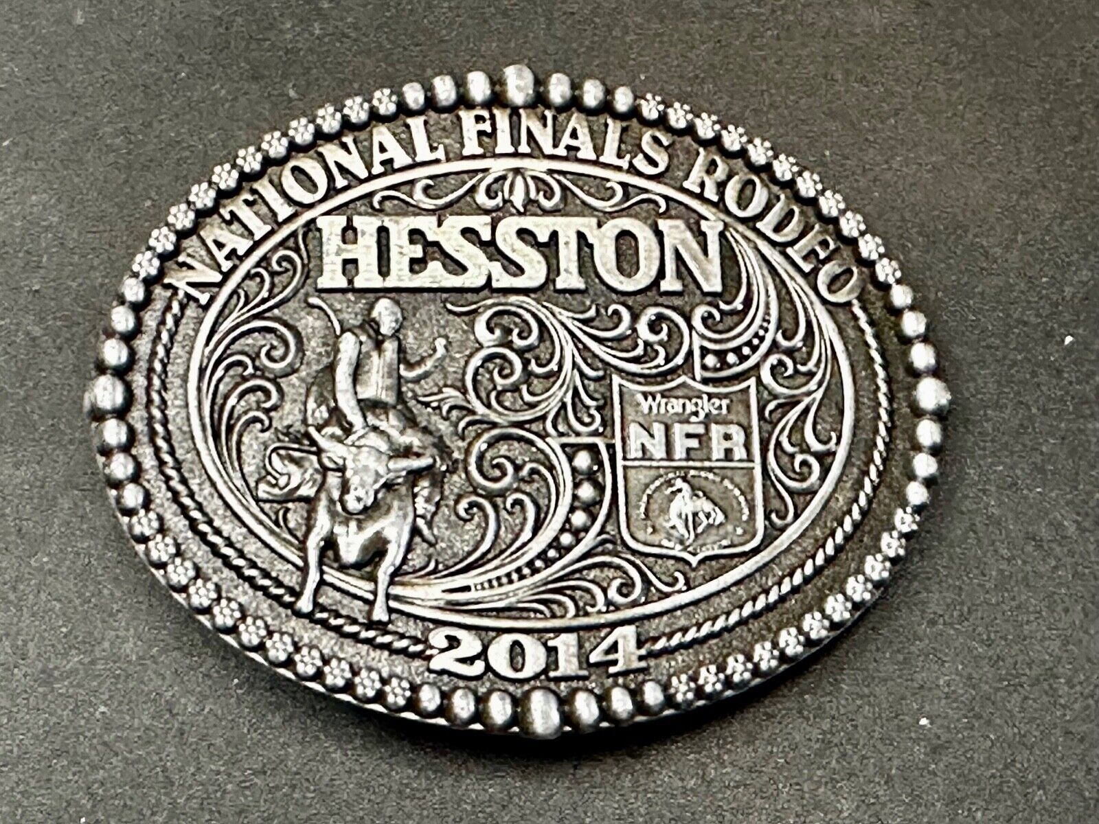 2014 National Finals Rodeo NFR Cowboy Montana Silversmiths Youth Belt Buckle