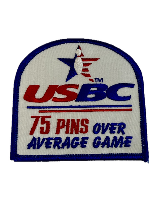 USBC 75 Pins Over Average Game ABC Bowling Vintage Sports Souvenir Patch