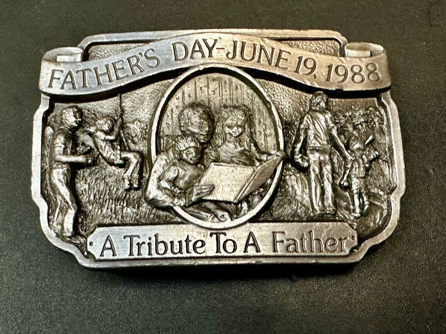 A Tribute to a Father Dad - Vintage Father's Day 1988 Belt Buckle by Creative