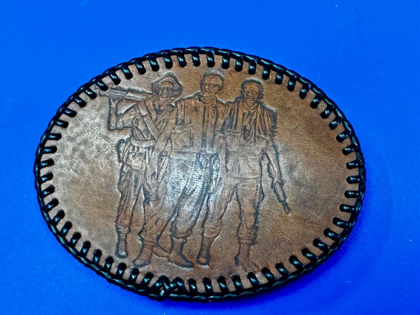 Vietnam War Memorial The Three Soldiers Statue Leather Vintage Belt Buckle