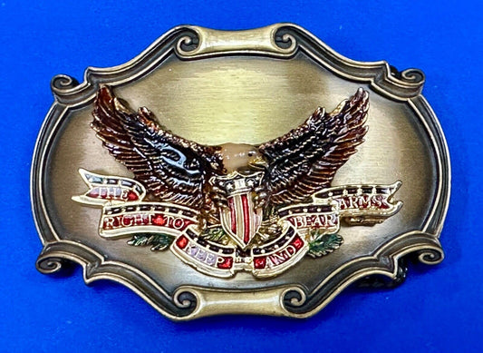 The Right keep & bear arms patriotic 2nd amendment eagle Rraintree belt buckle