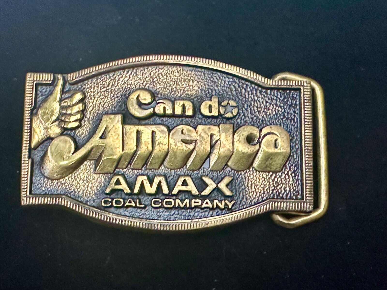 AMAX COAL COMPANY Can Do America Vintage Solid brass BTS belt buckle