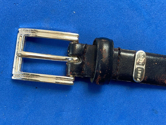 Vintage 1999 FIRST ISSUE dress silver tone belt buckle 