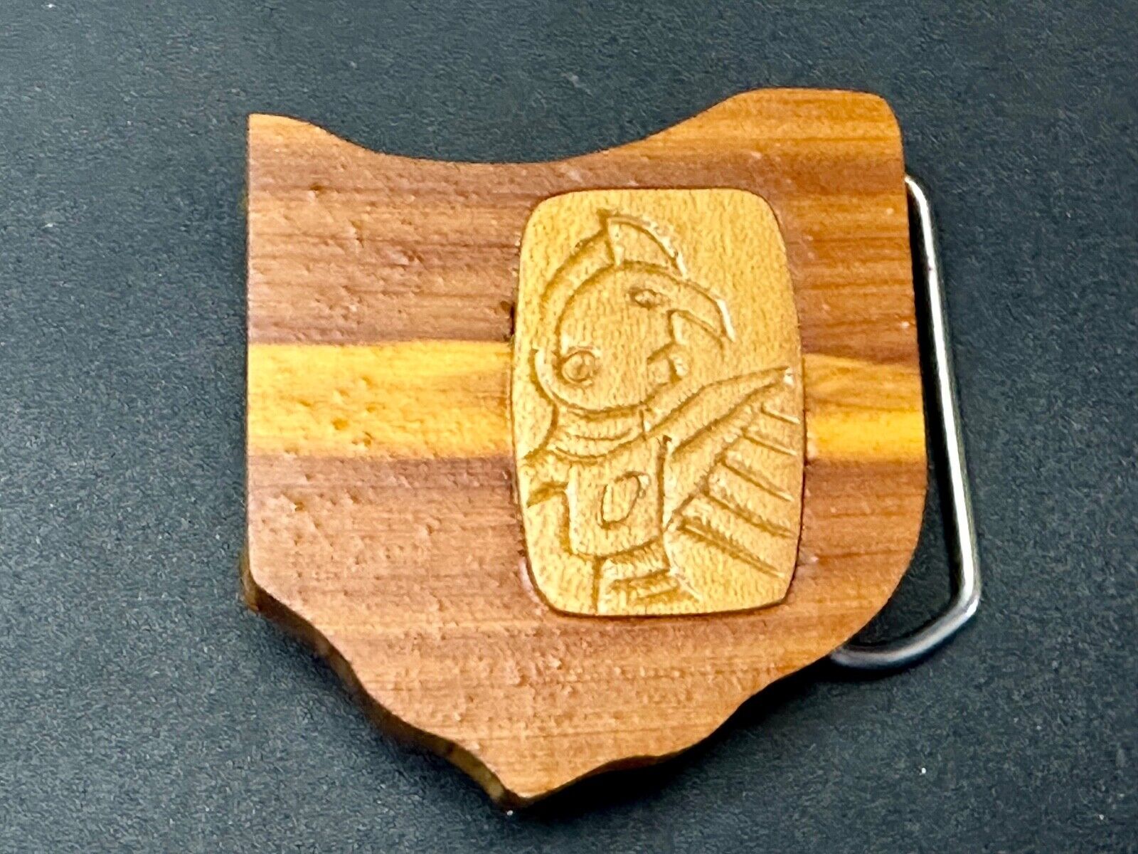 Artisan OHIO state cutout Custom Project wood Belt Buckle Sports fan?