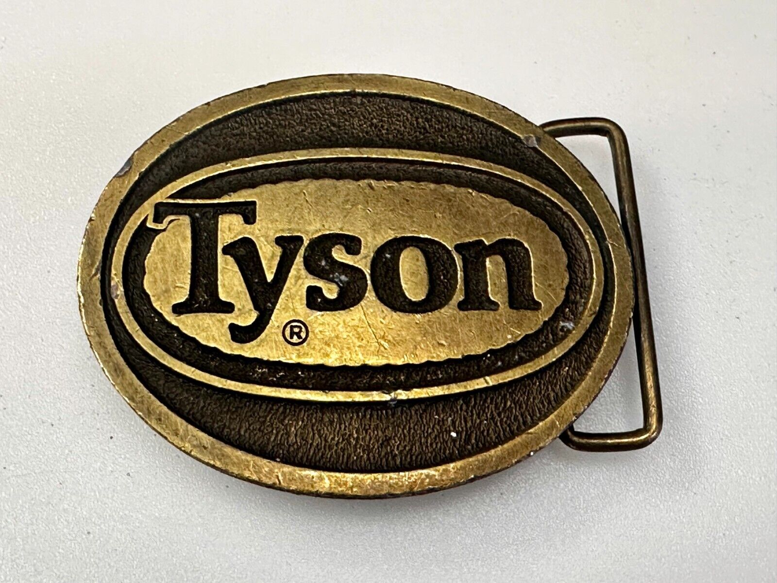 Tyson Food Brands Advertisement Vintage Belt Buckle CD Hit Made in Usa