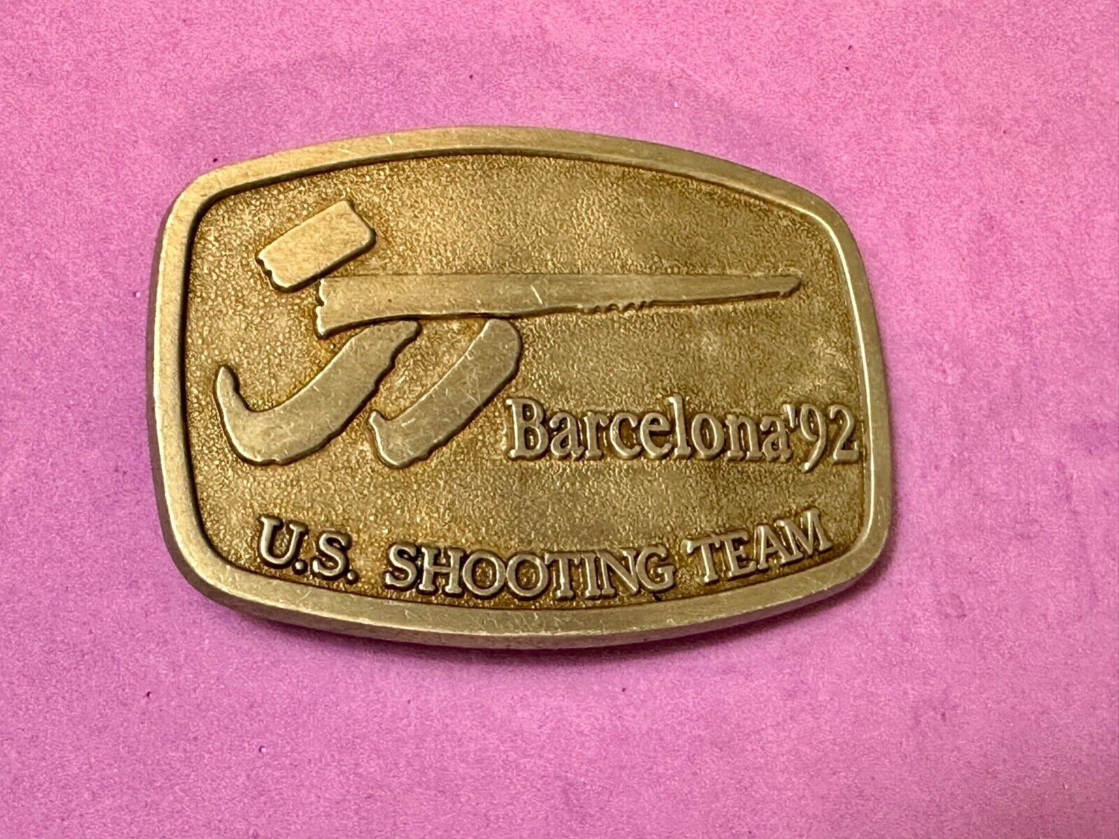 Barcelona 1992 Summer Olympics US shooting team Vintage belt buckle