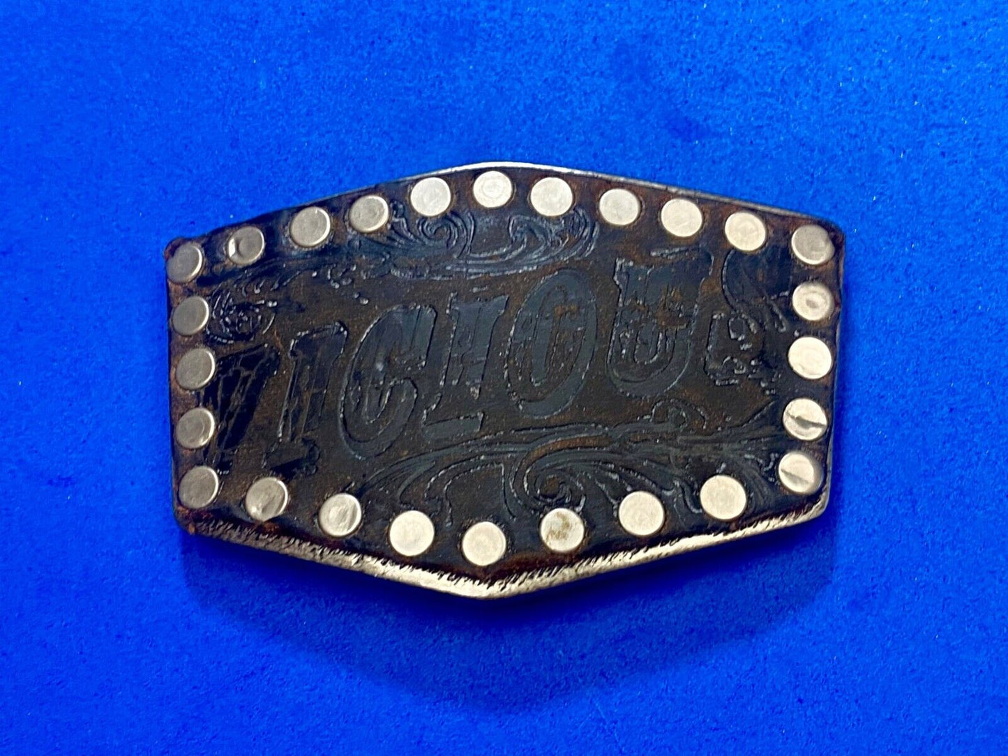 VICIOUS - statement  -Sid Studded brown faux? Leather belt buckle