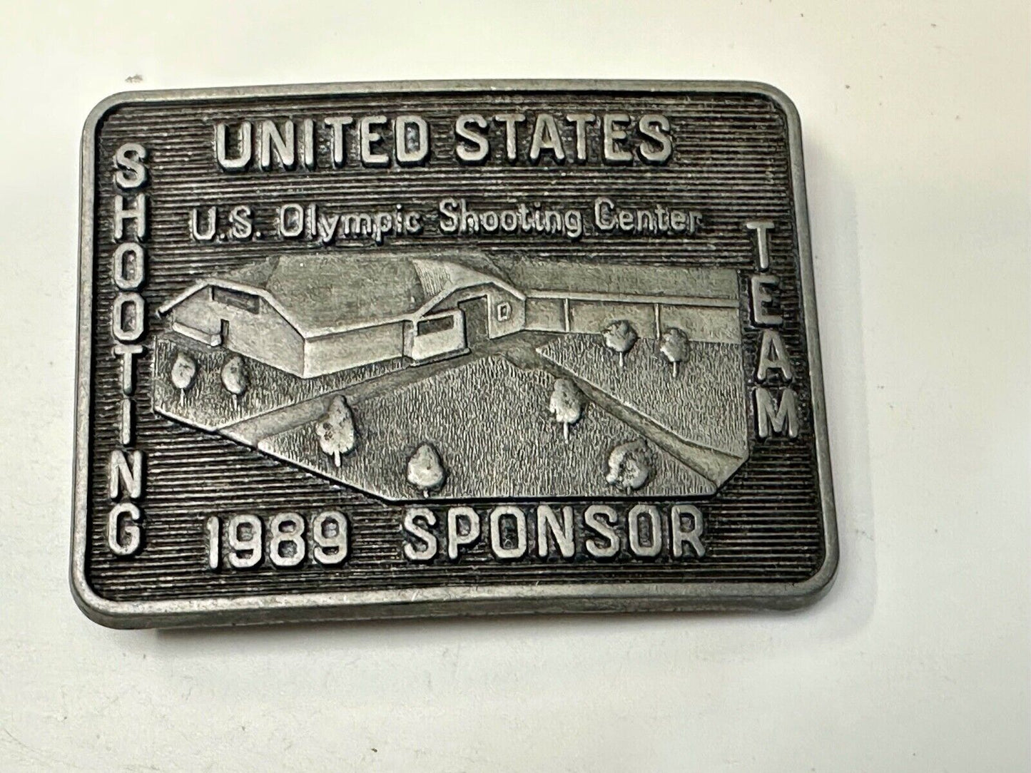 US Olympic Olympic Team 1989 Sponsor Shooting Center Belt Buckle