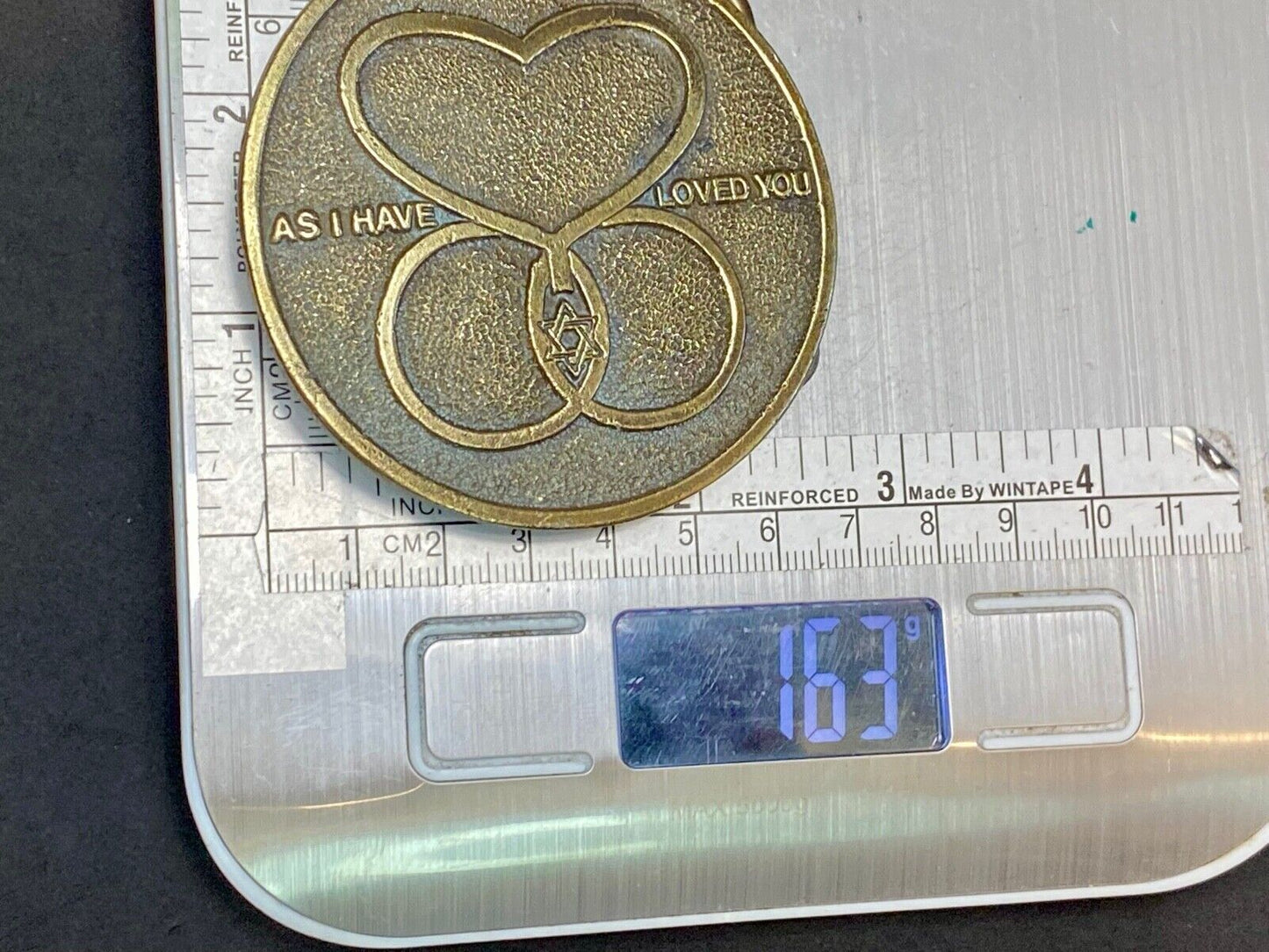 Vintage As I Have Loved You Heart Star Of David Belt Buckle