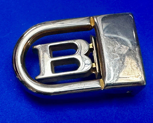 B - Letter Initial Monogram Vintage Gold tone swing arm small belt buckle