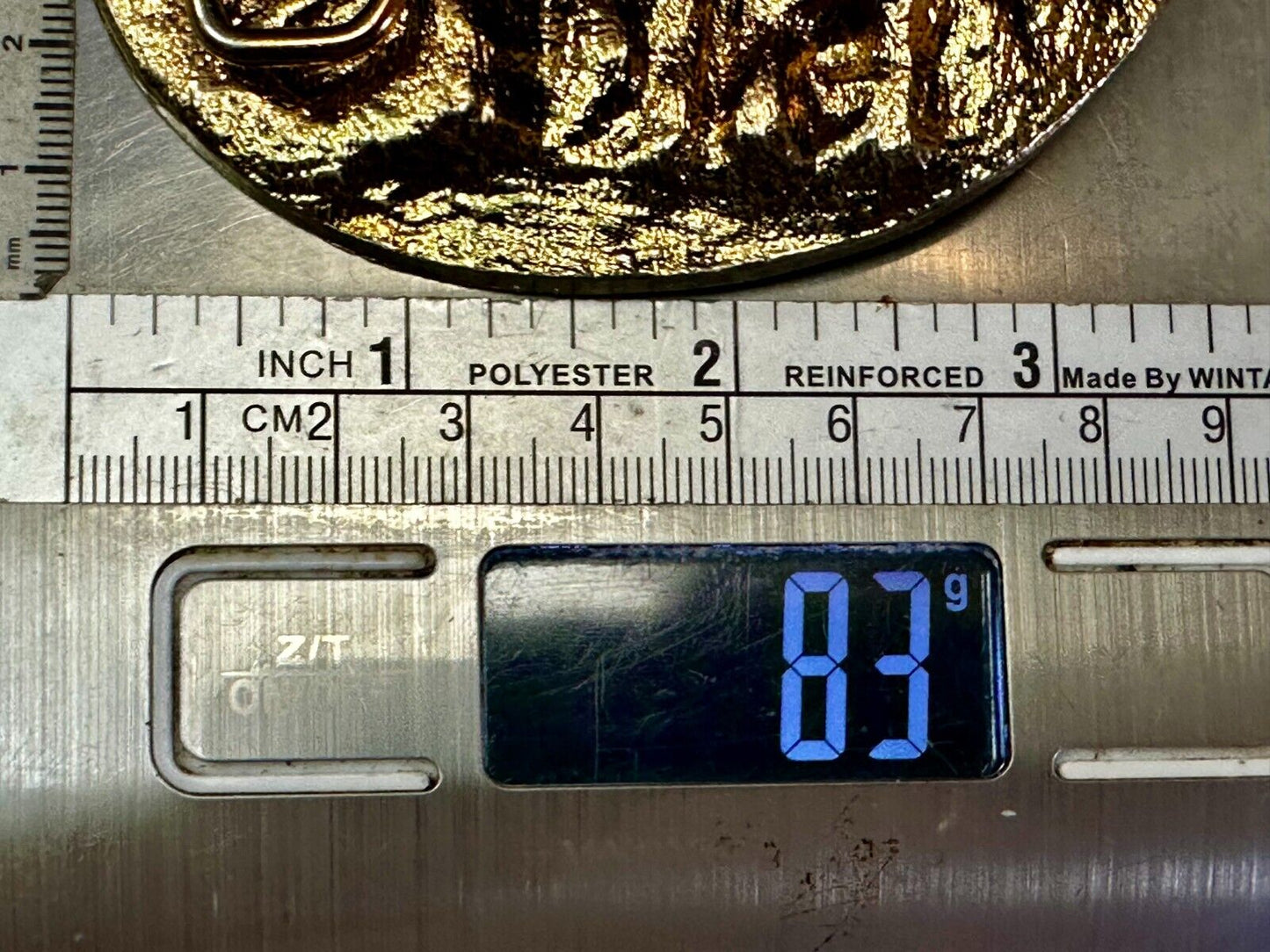 Ancient Egyptian Pharaoh Prince Warrior Figure Vintage Gold Tone Belt Buckle