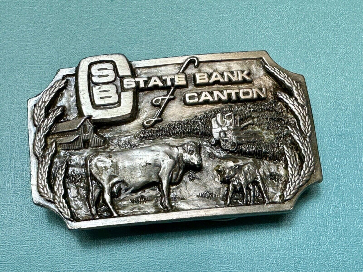 Vintage 1982 The state bank of Canton charted 1895 collectable rare belt buckle