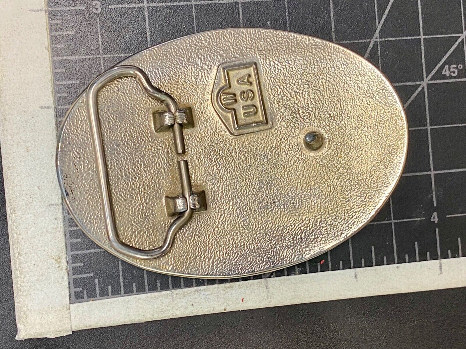 The Great State Of Texas Star & Olive Branch Western Oval Belt Buckle Stamped W