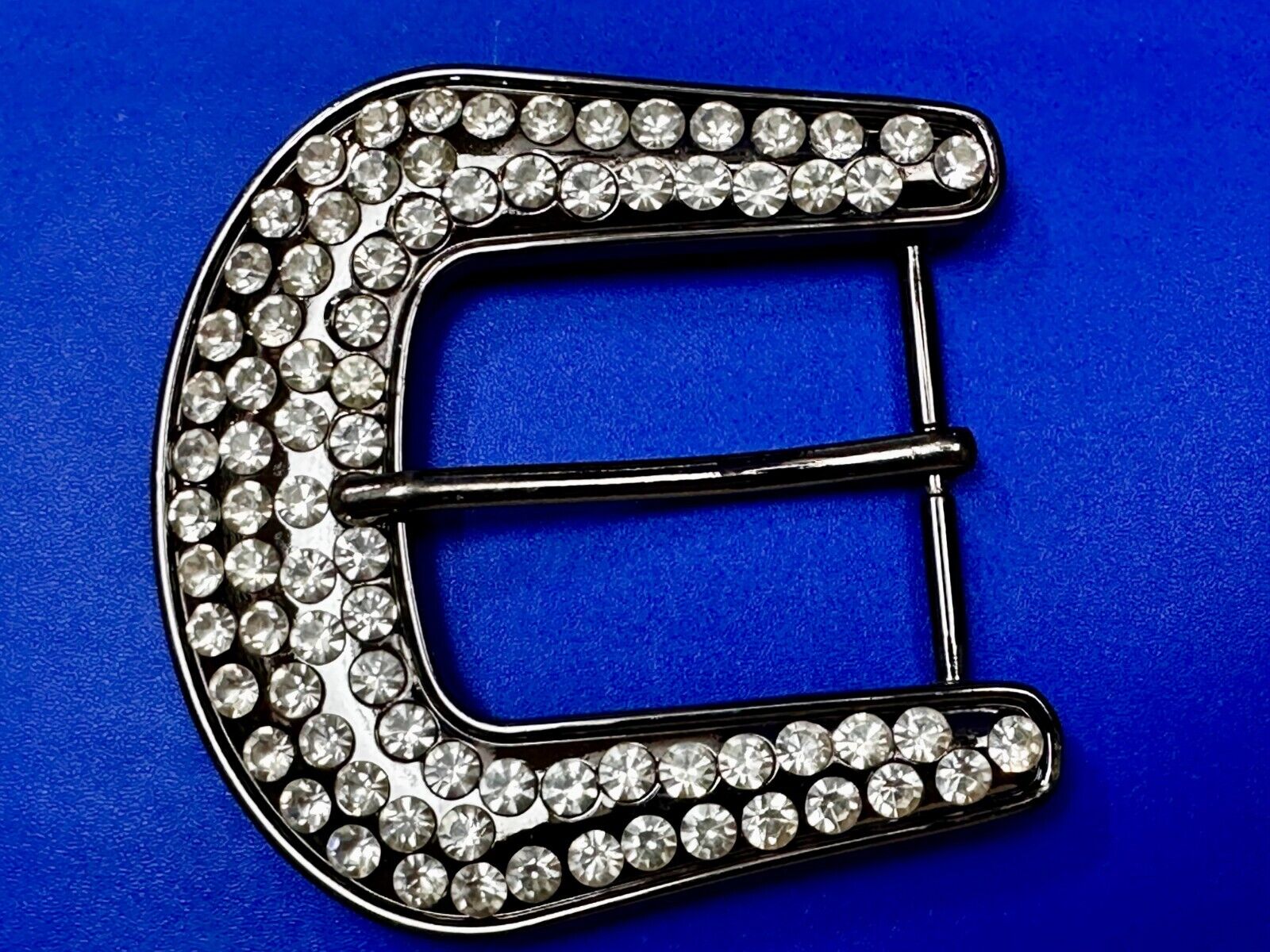 5 Lot Large Rhinestone Covered Ranger Style Gray Color NOS Western Belt Buckle