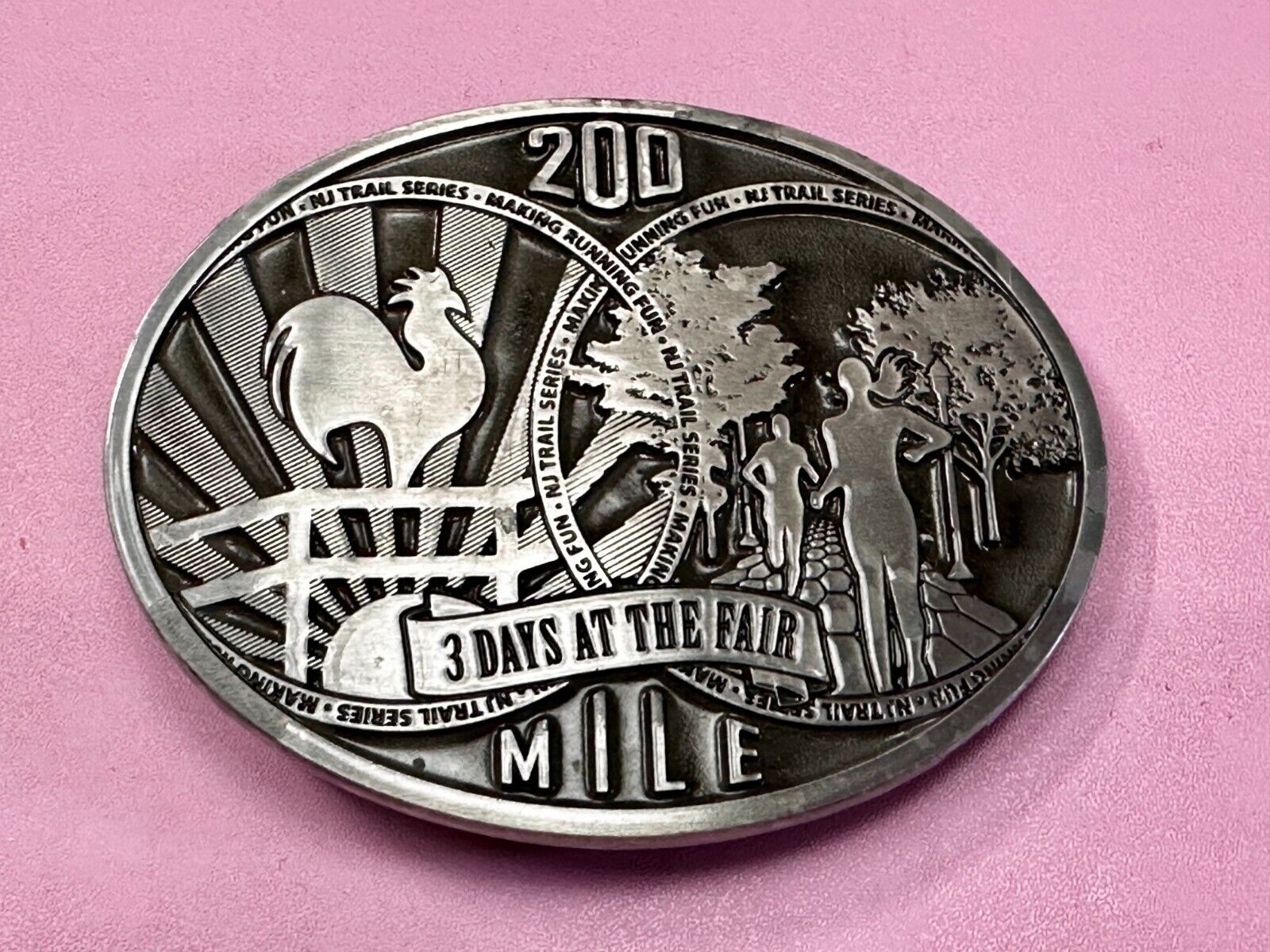 200 Mile at the Fair Fun Run New Jersey NJ Commemorative Dynabuckle Belt Buckle
