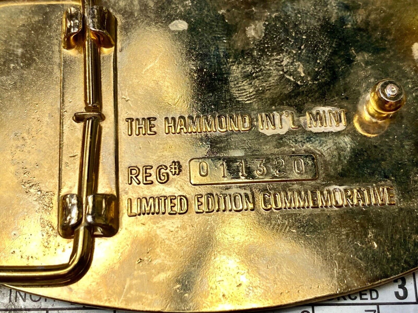 USA and France 100 year 1986 celebration Lady Liberty Hammond Mint belt buckle