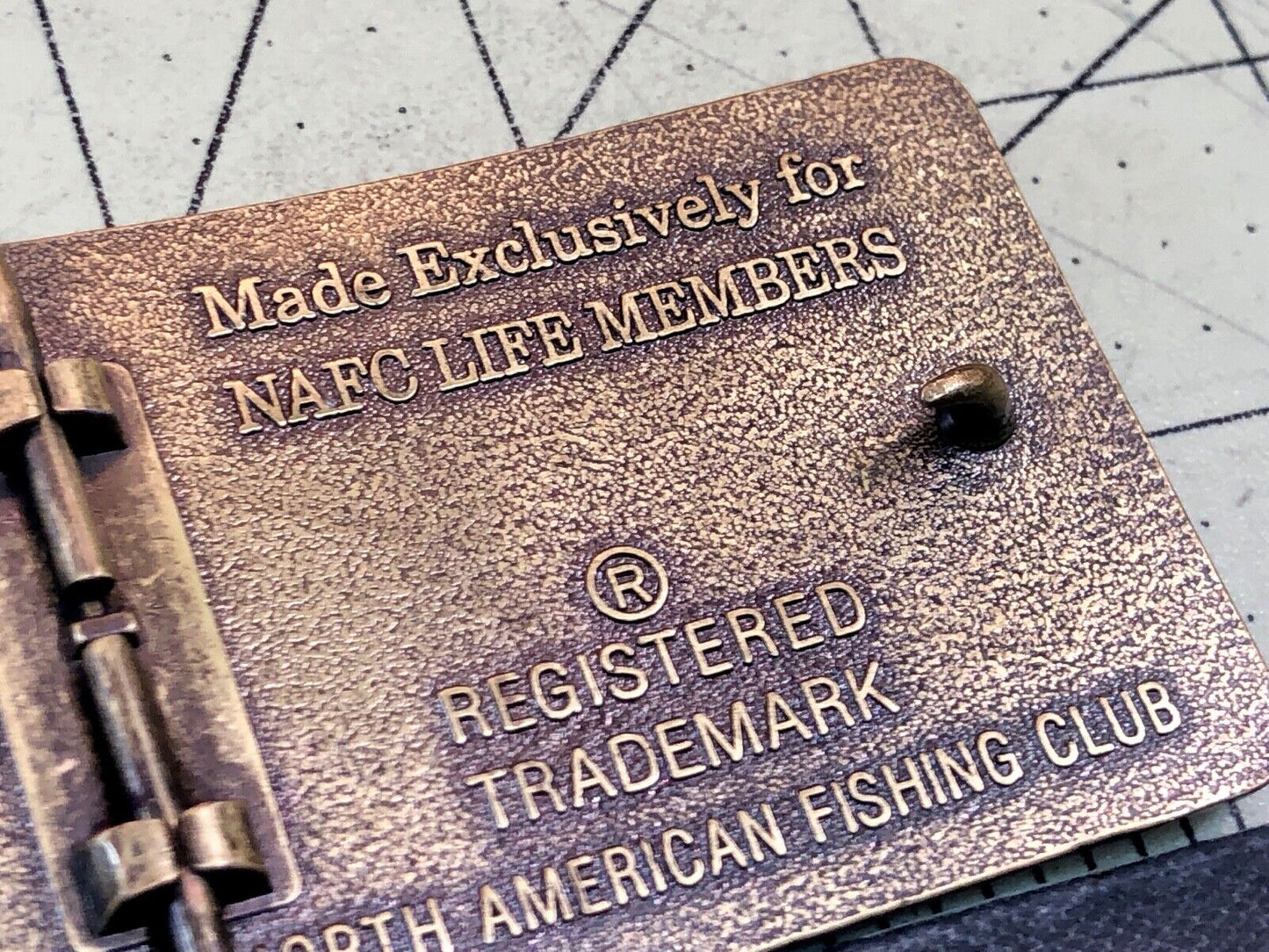 Vintage Life member to North American Fishing Club belt buckle 