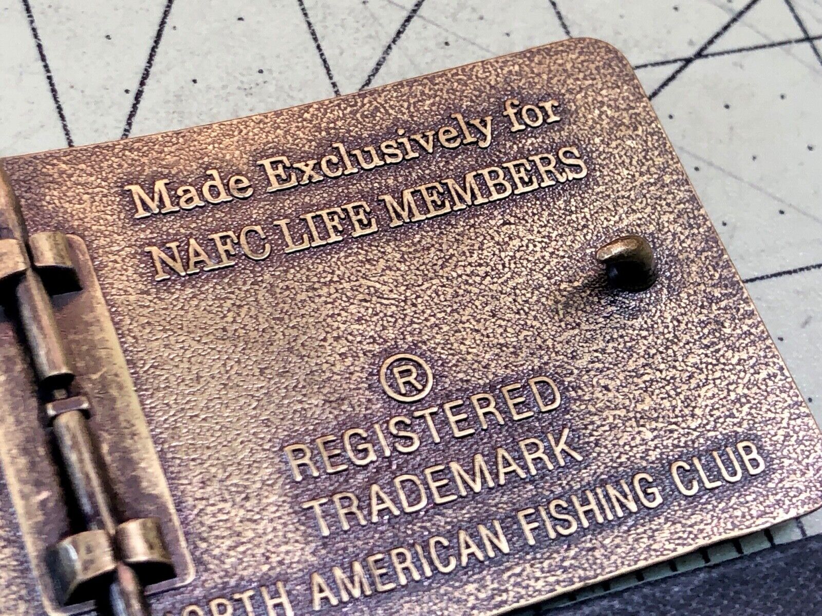 Vintage Life member to North American Fishing Club belt buckle 