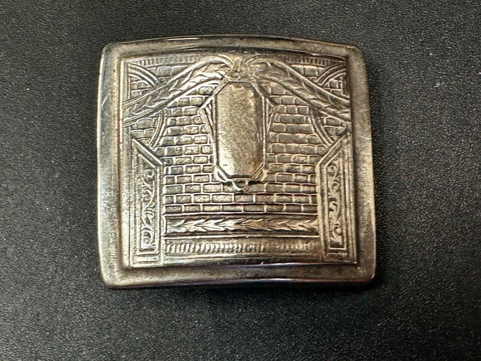 Antique Silver Gold Inlay Belt Buckle Ready To Engrave Letter Monogram Initial
