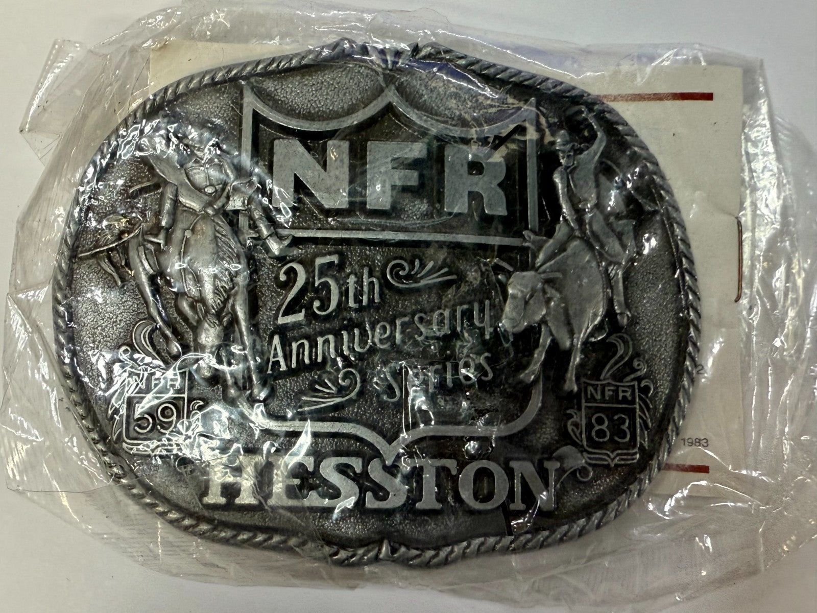 1983 Hesston Nfr National Finals Rodeo 25Th Anniversary Series NOS Belt Buckle