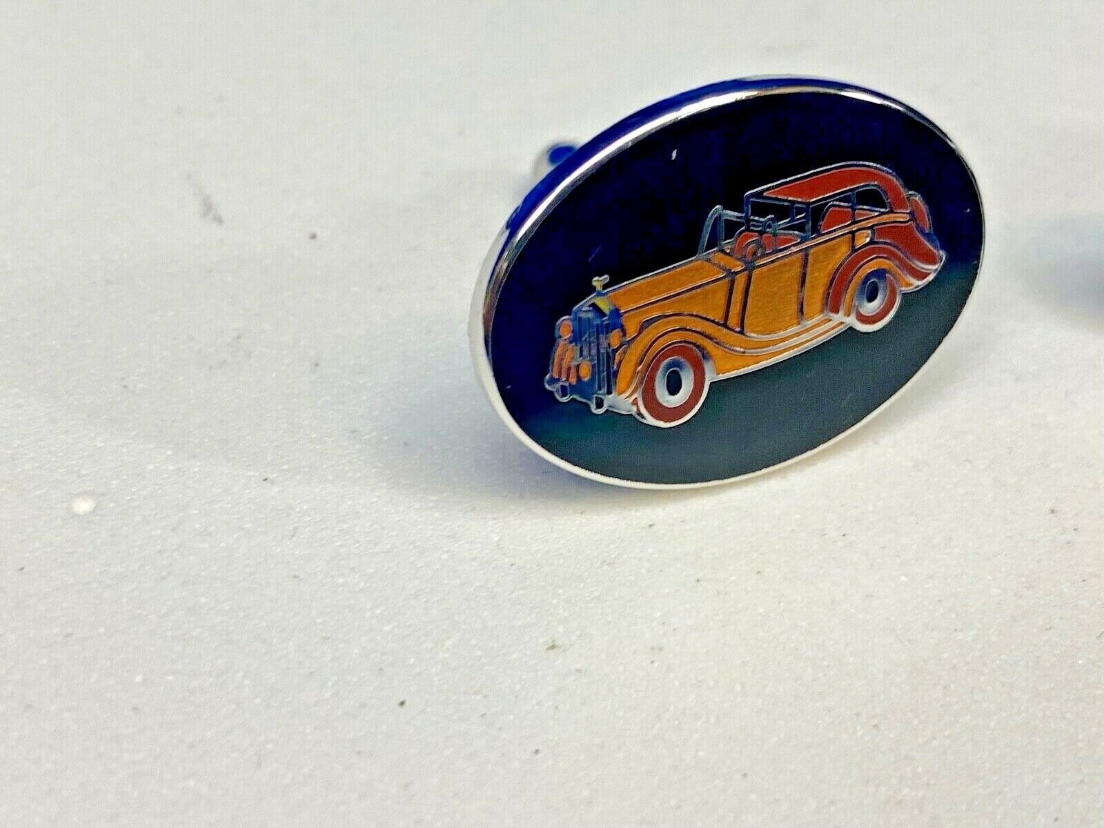 Vintage Car Collectors Mens Cufflinks In Original Brown Gift Box 