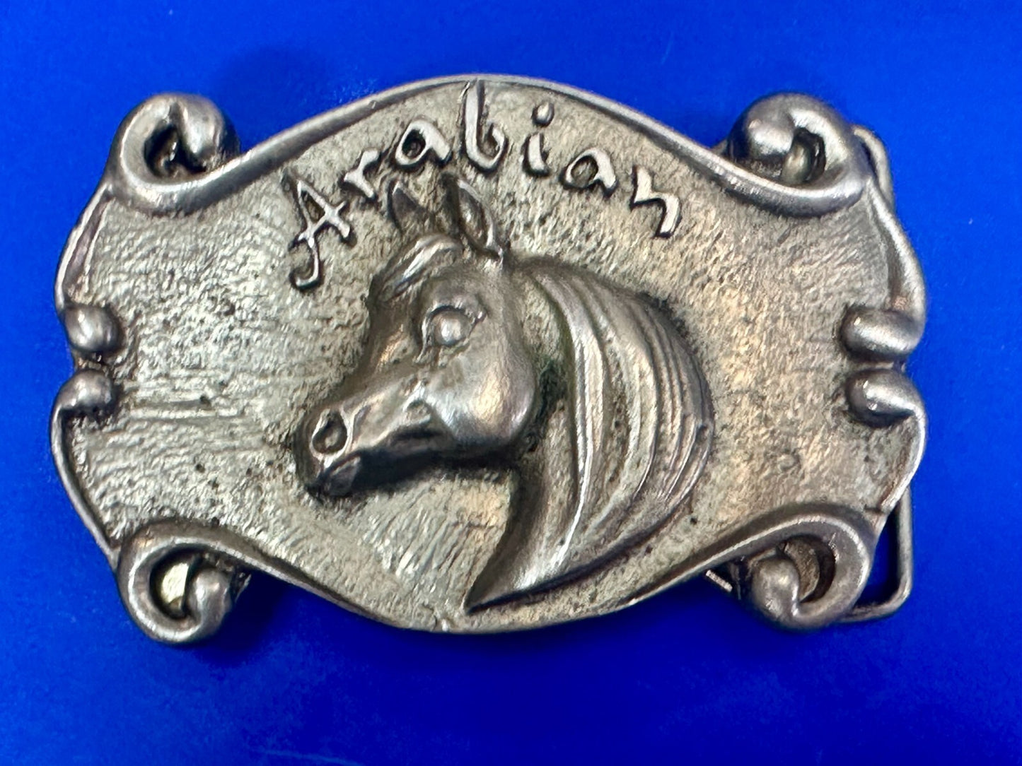 Arabian Horse Head Silver Tone Western Rodeo Cowboy SPEC-CAST Belt Buckle