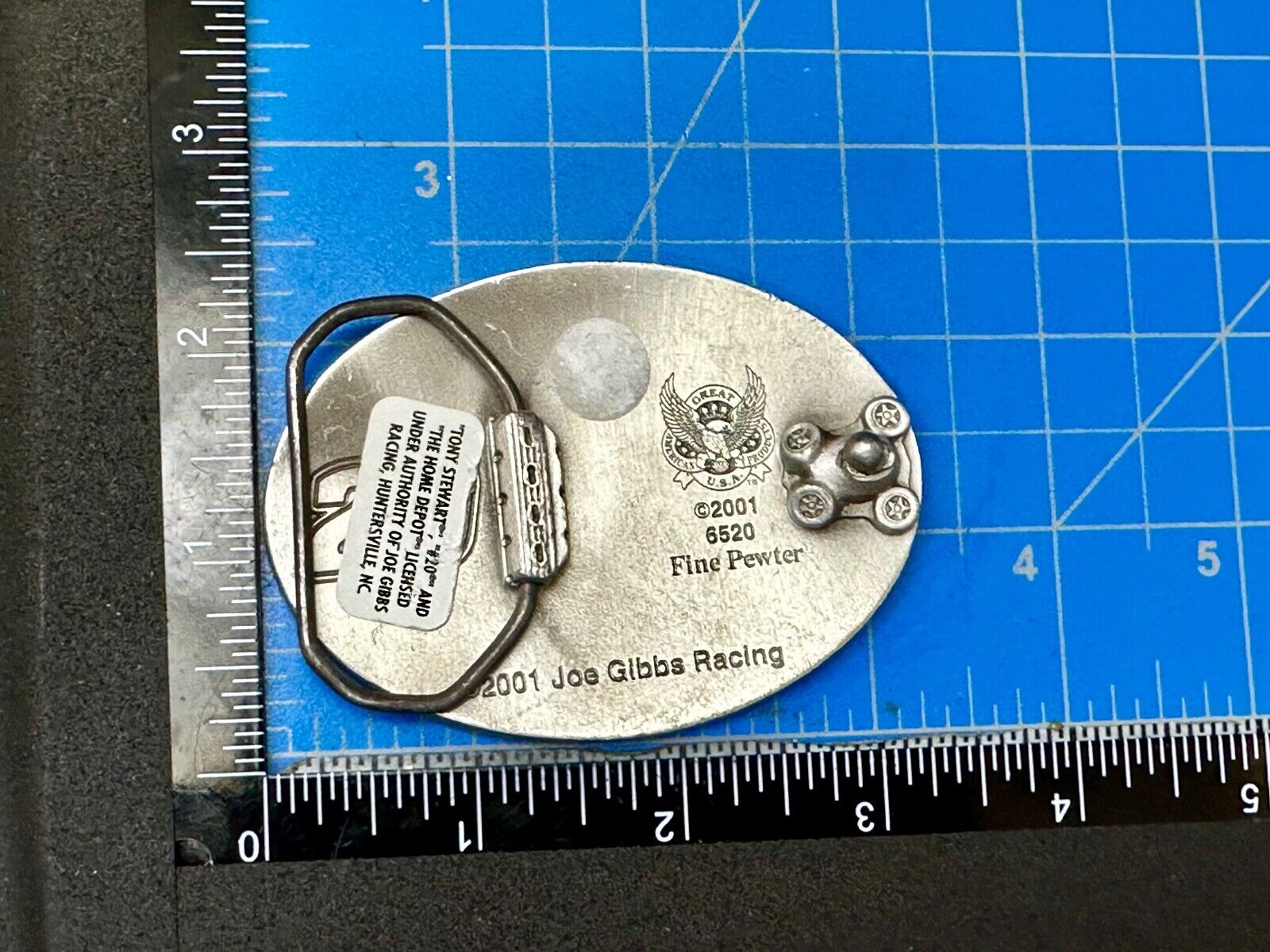 20 Tony Stewart Nascar 2001 Licensed Great American Products Gibbs Belt Buckle