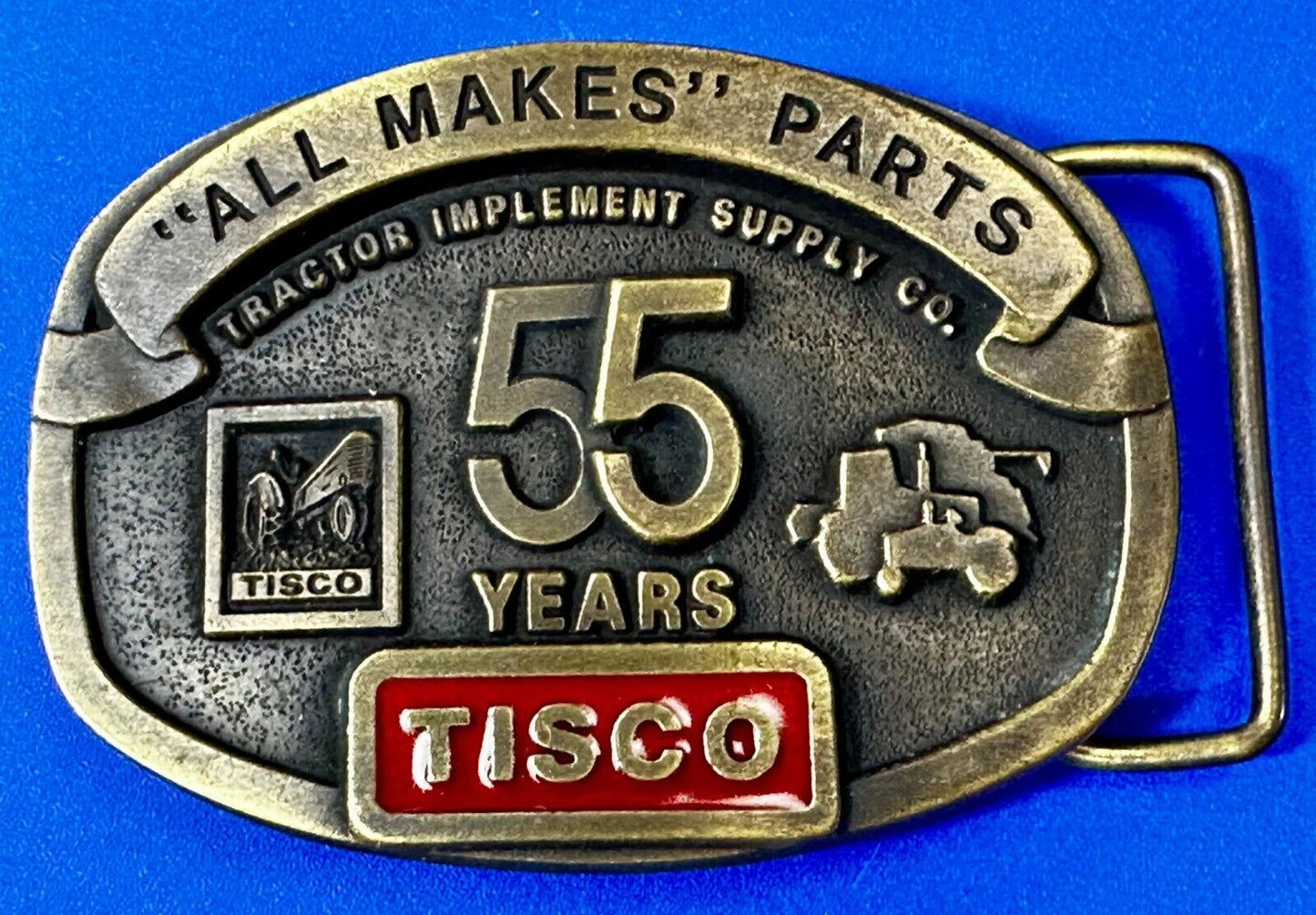 TISCO 55 Years -  All Makes Parts NOS  Tractor Implement Supply Belt Buckle