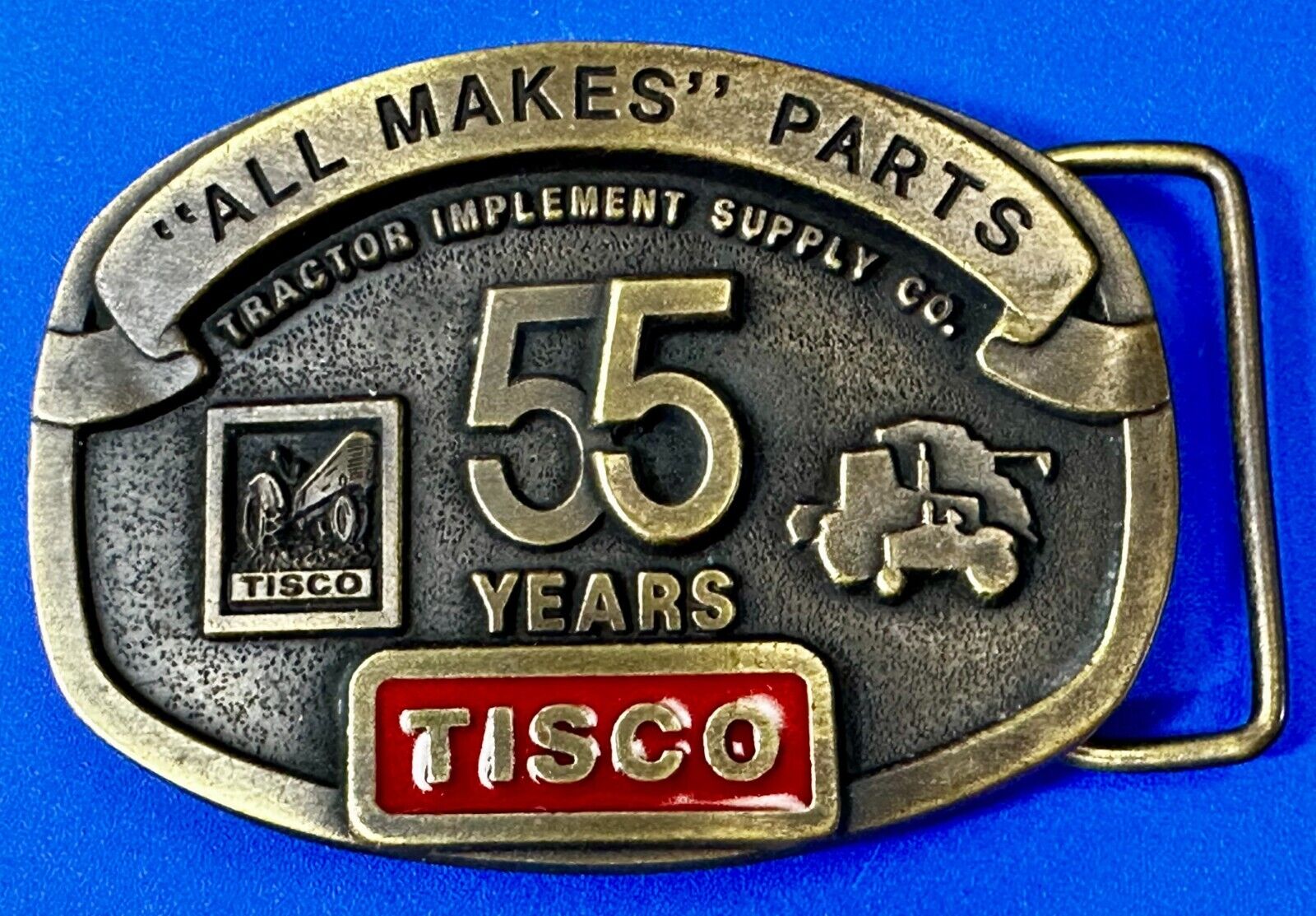 TISCO 55 Years -  All Makes Parts NOS  Tractor Implement Supply Belt Buckle