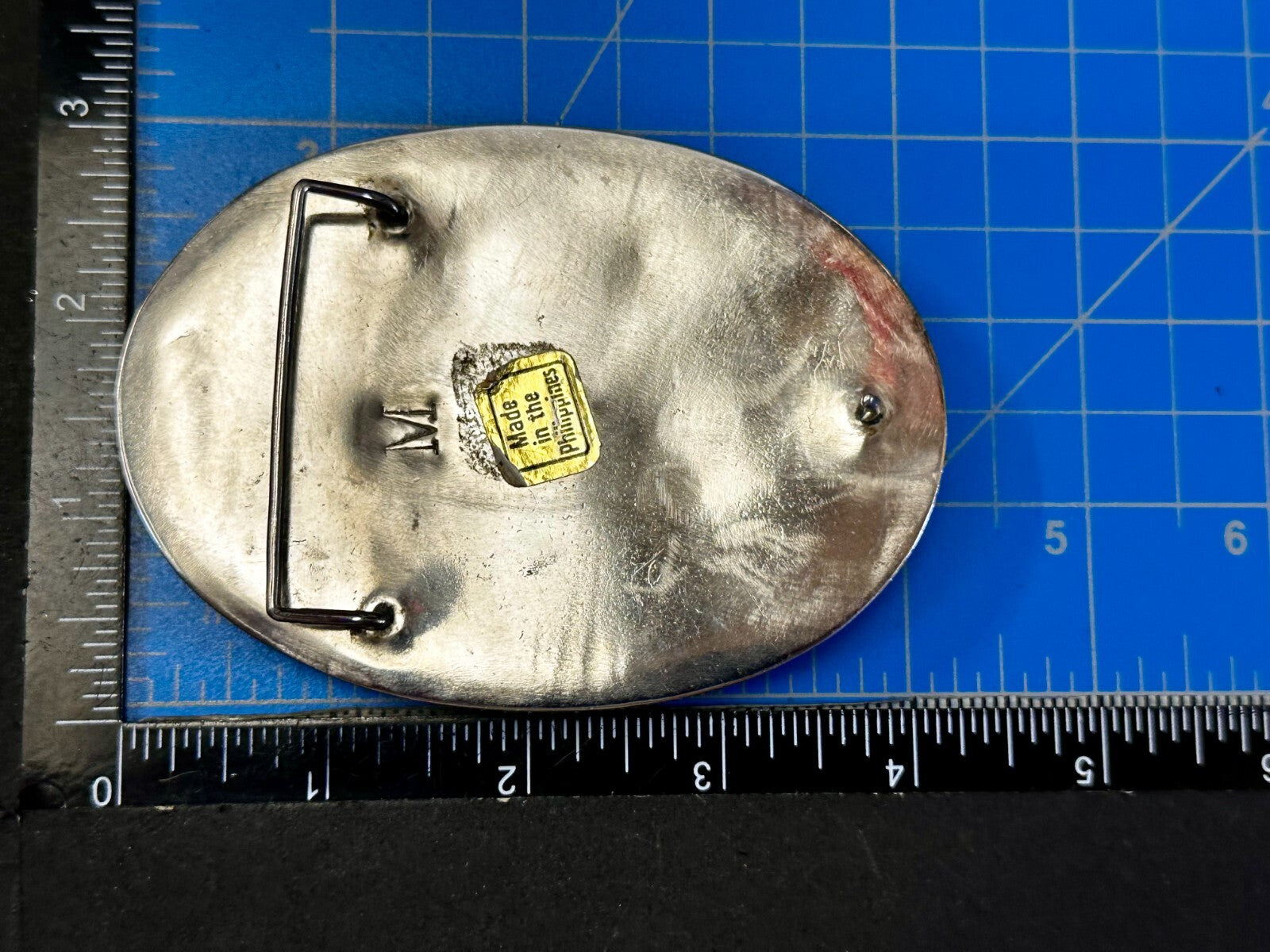 American Bald Eagle Handmade On Mother Of Pearl Shell Belt Buckle - Hallmarked M