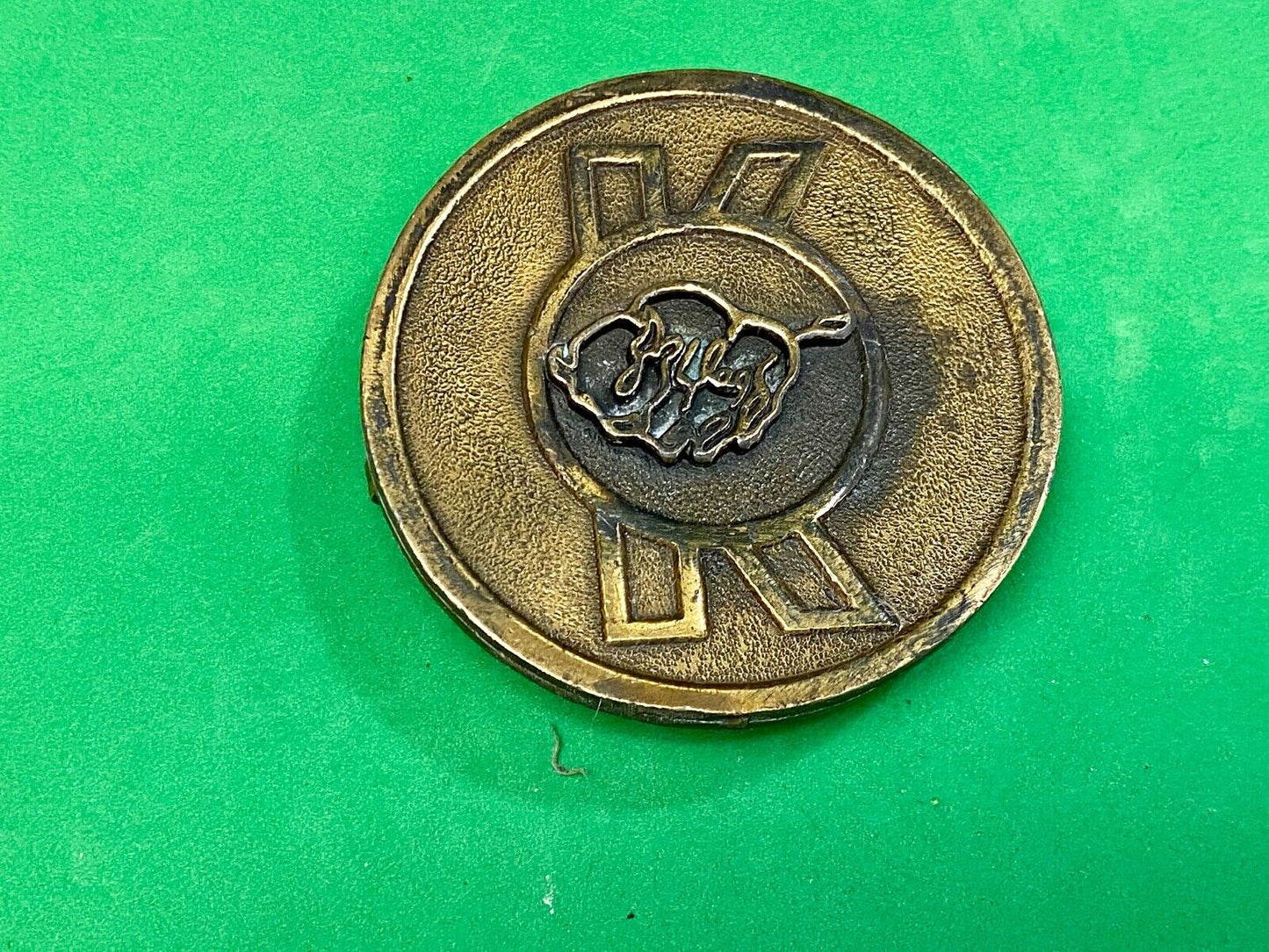 Vintage Hitline Western Cowboy Cowgirl Cow Steer Bull - Letter K belt buckle 