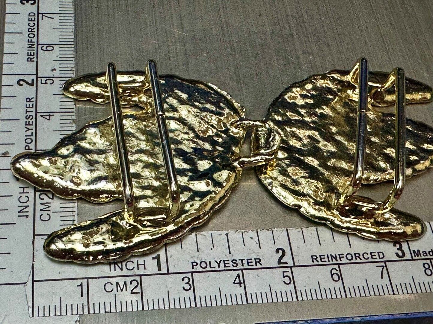 Two piece Leaf Pattern Interlocking white or light gold color belt buckle