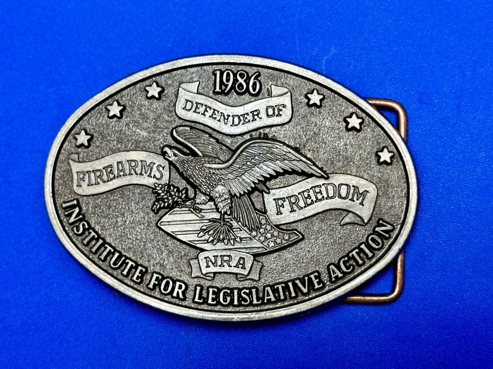 1986 NRA Institute for Legislative Action 2nd amendment Firearms belt buckle