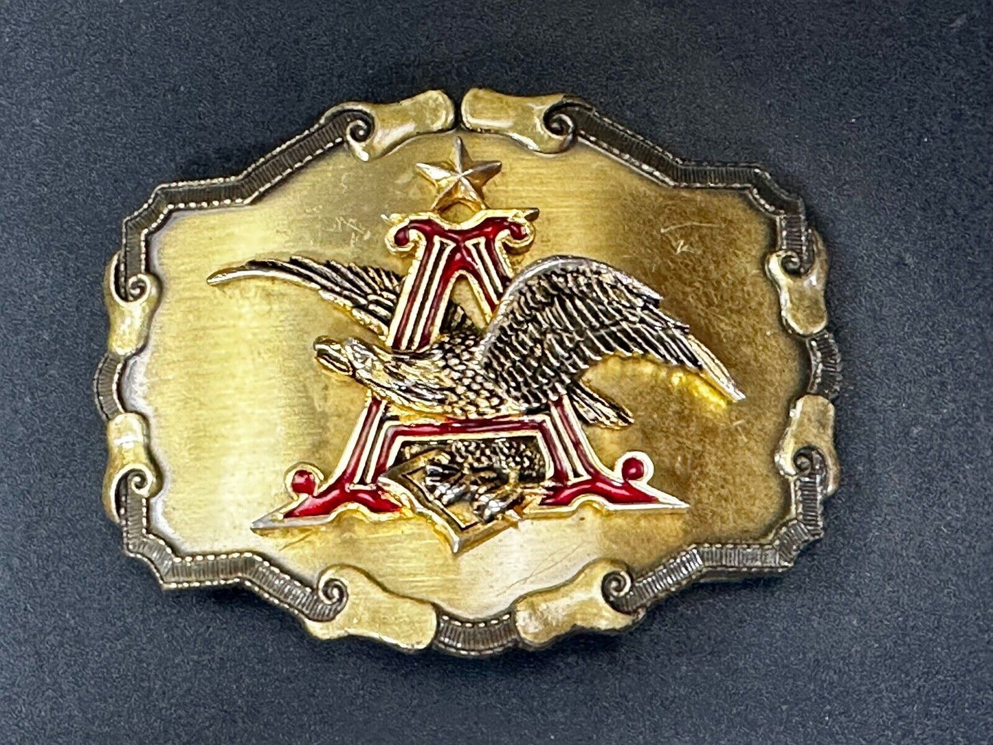 Anheuser Busch Beer Eagle Emblem Belt Buckle USA Rain-Tree 2 1/2 x 3 3/4