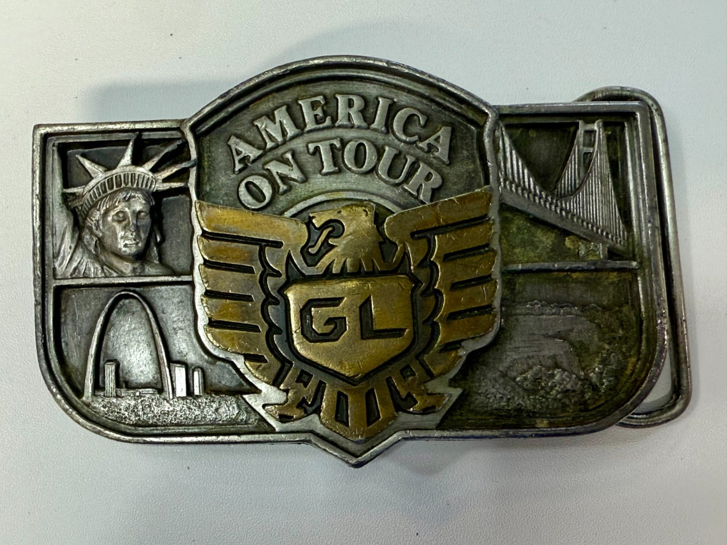 America on Tour Honda Motor Company Gold Wing Statue of Liberty Belt Buckle