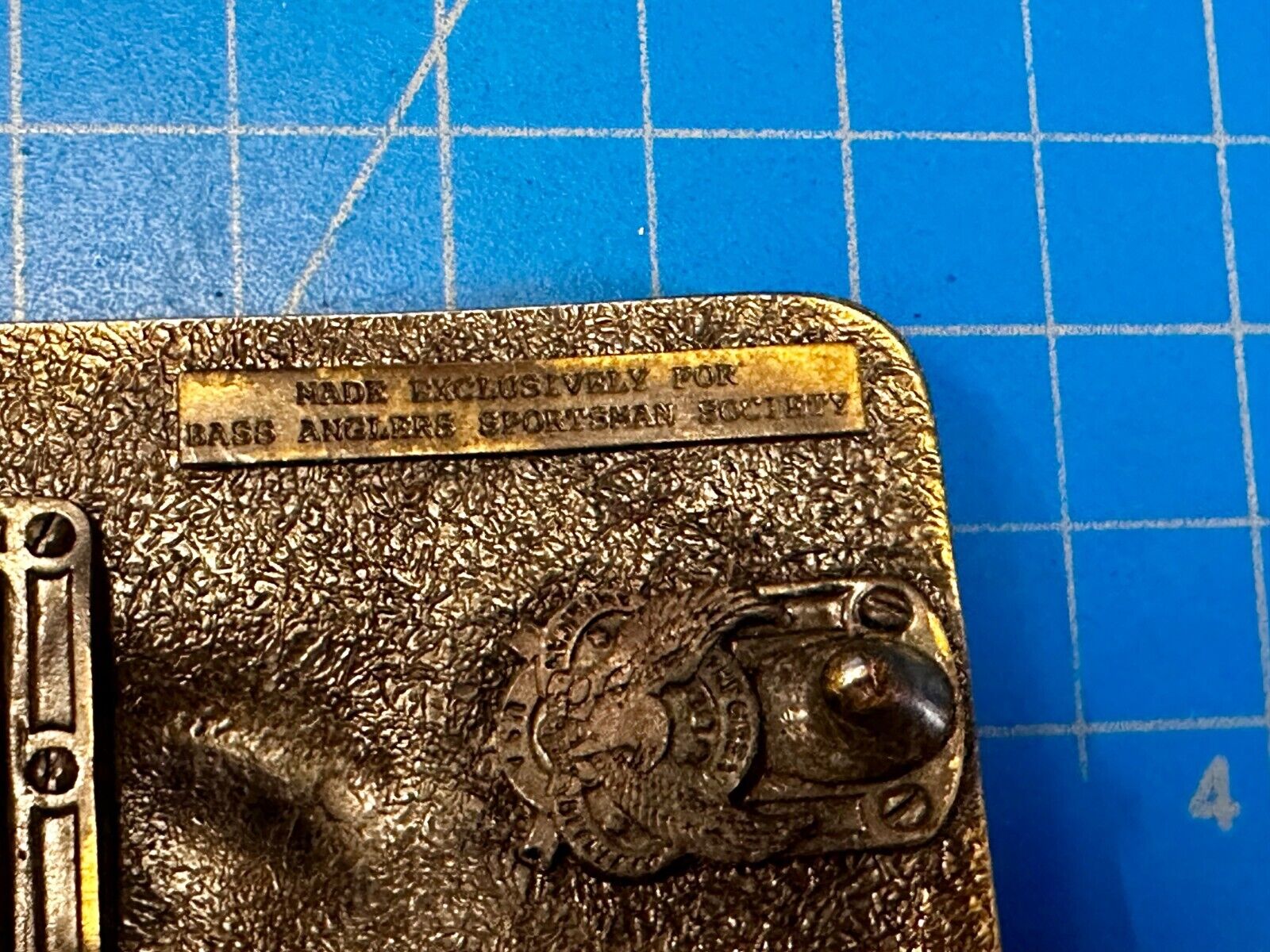 1988 Bass Anglers Sportsman Society Great American 3" Belt Buckle Co