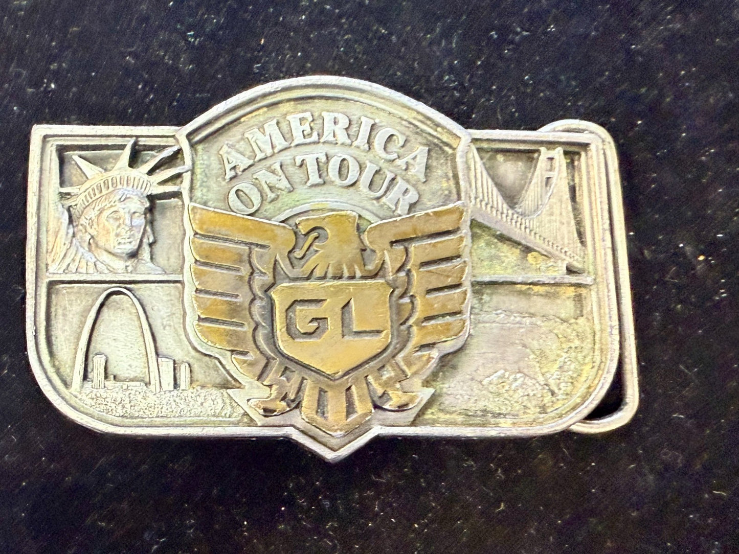 America on Tour Honda Motor Company Gold Wing Statue of Liberty Belt Buckle