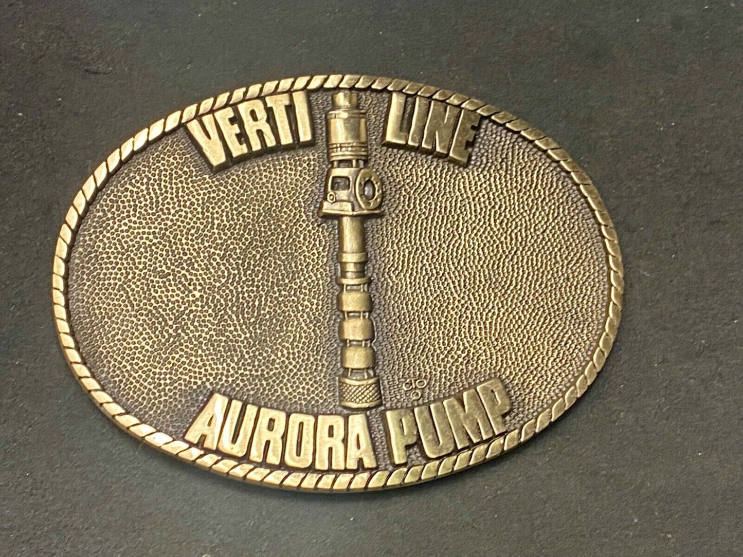 Verti line Aurora Pump belt buckle by OC Tanner Turbine pumps Co commemorative