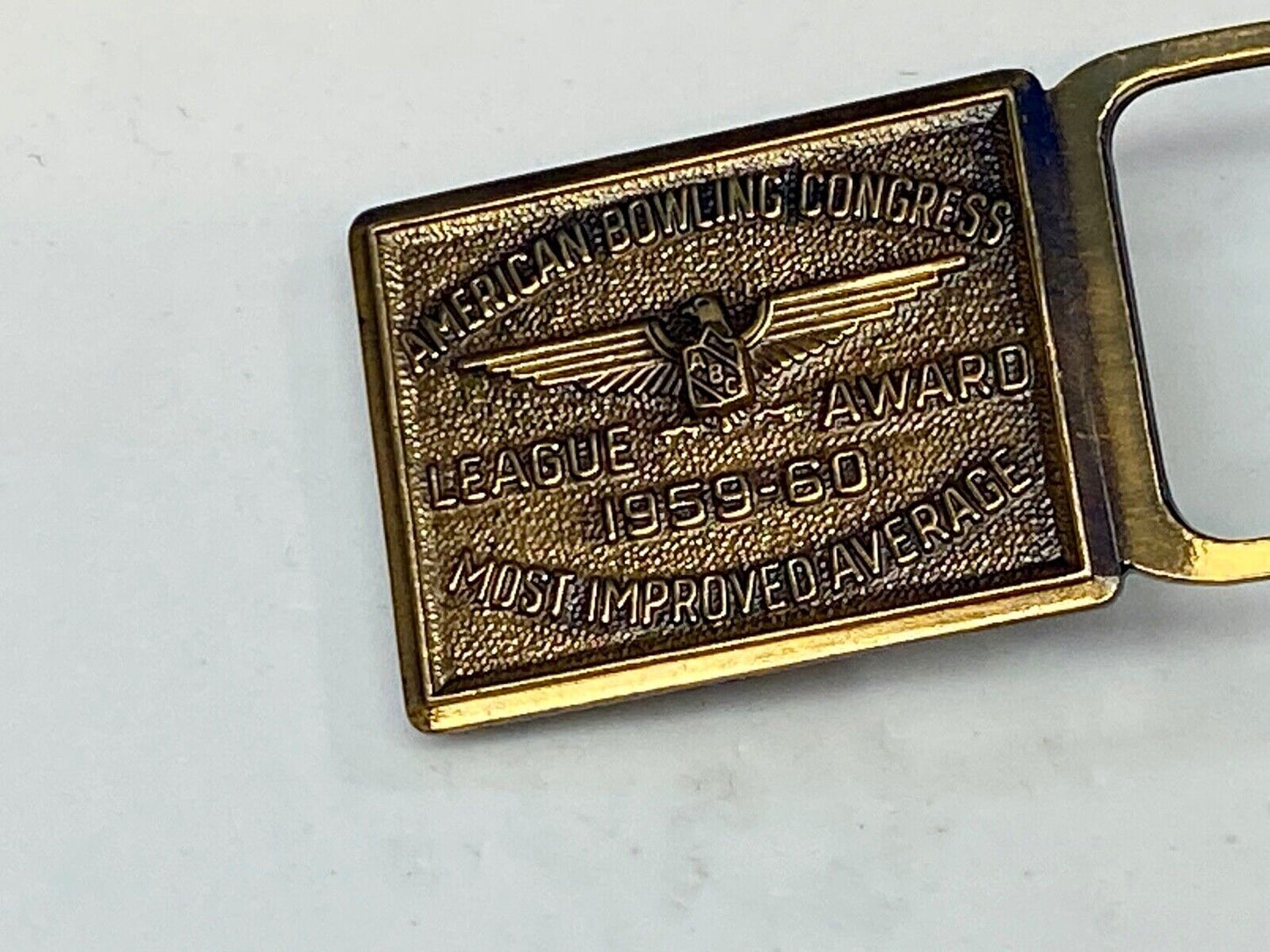 Vintage Belt Buckle 1959 - 60  ABC League Award Bowling - Most Improved Average 