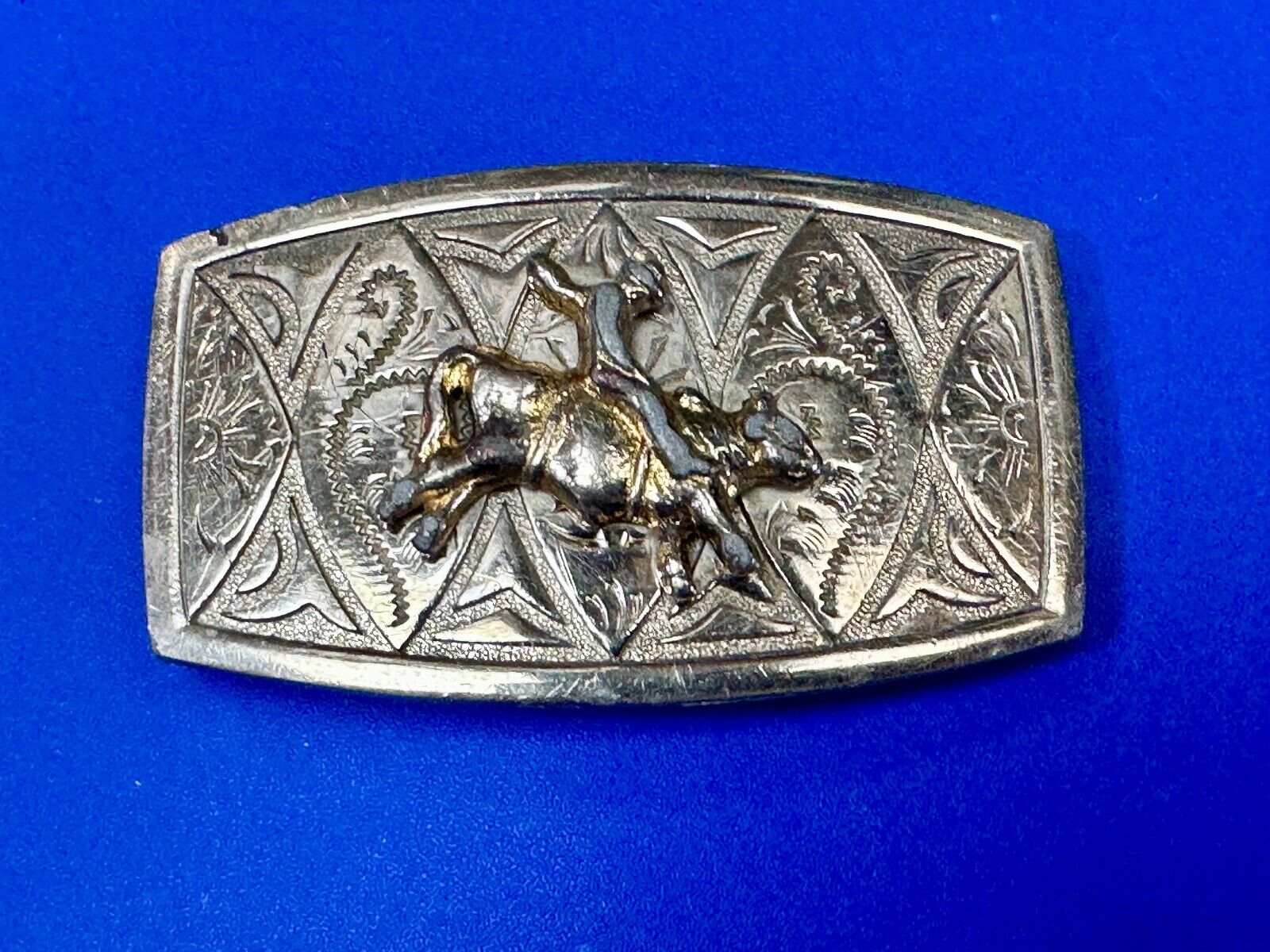 Vintage Cowboy Saddle Bronc western belt buckle to restore