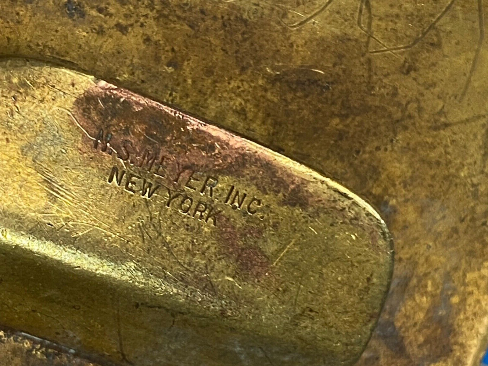 Vintage 2 pc N.S. Meyer Inc New York Brass Dress Military belt buckle
