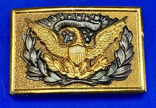 Vintage American Eagle Shield Olive Branch Emblem belt buckle & table plaque