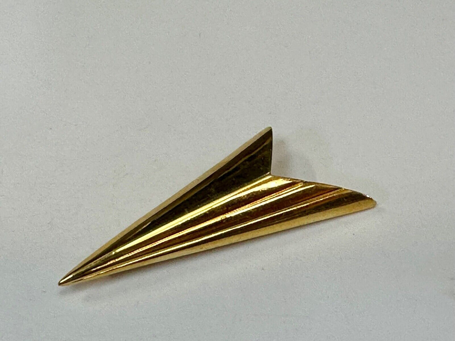 Art Deco Style 3" wide Arrow Napier signed vintage gold tone brooch pin