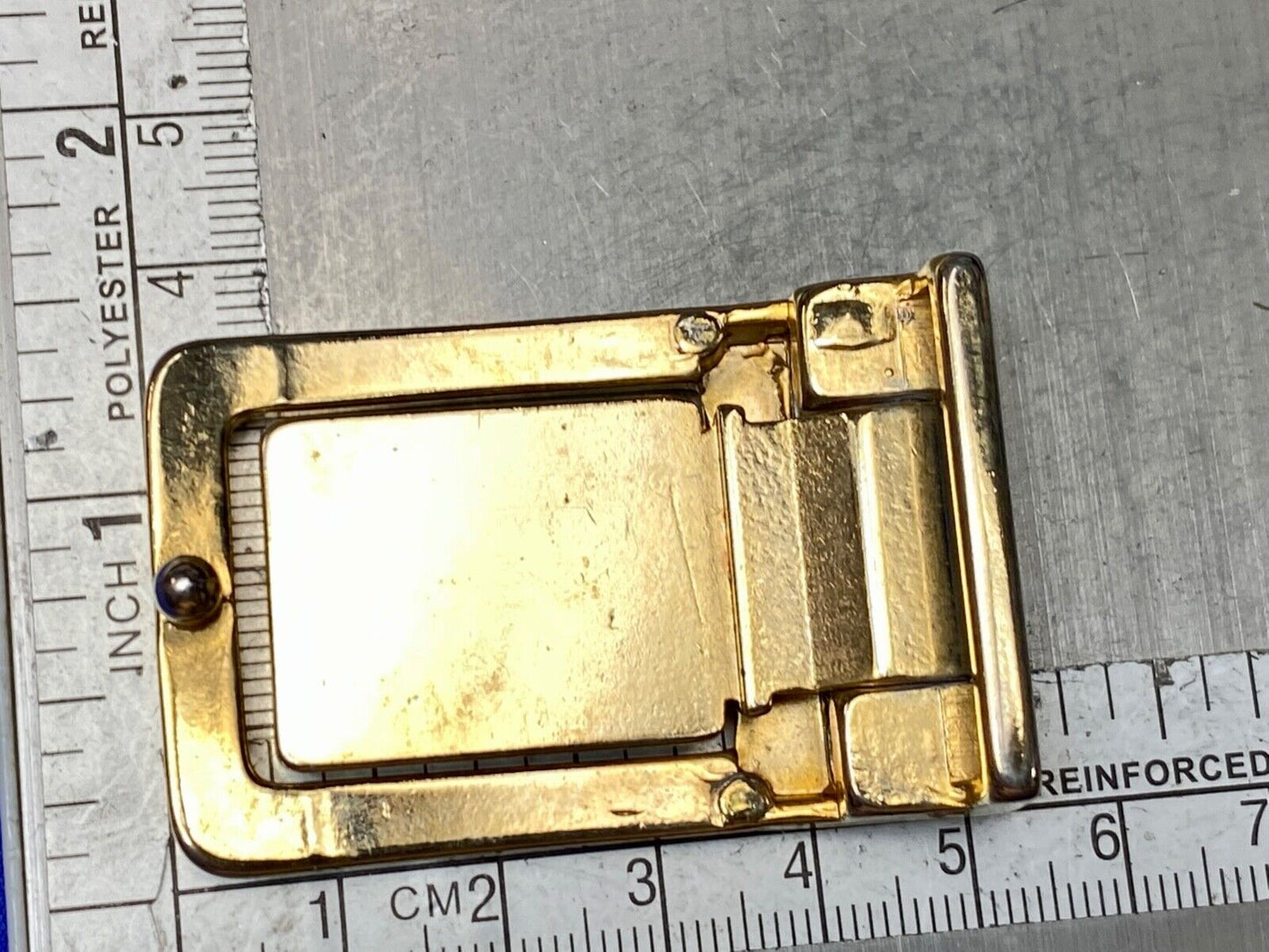 Patriotic American bald Eagle head on small brass or gold color belt buckle