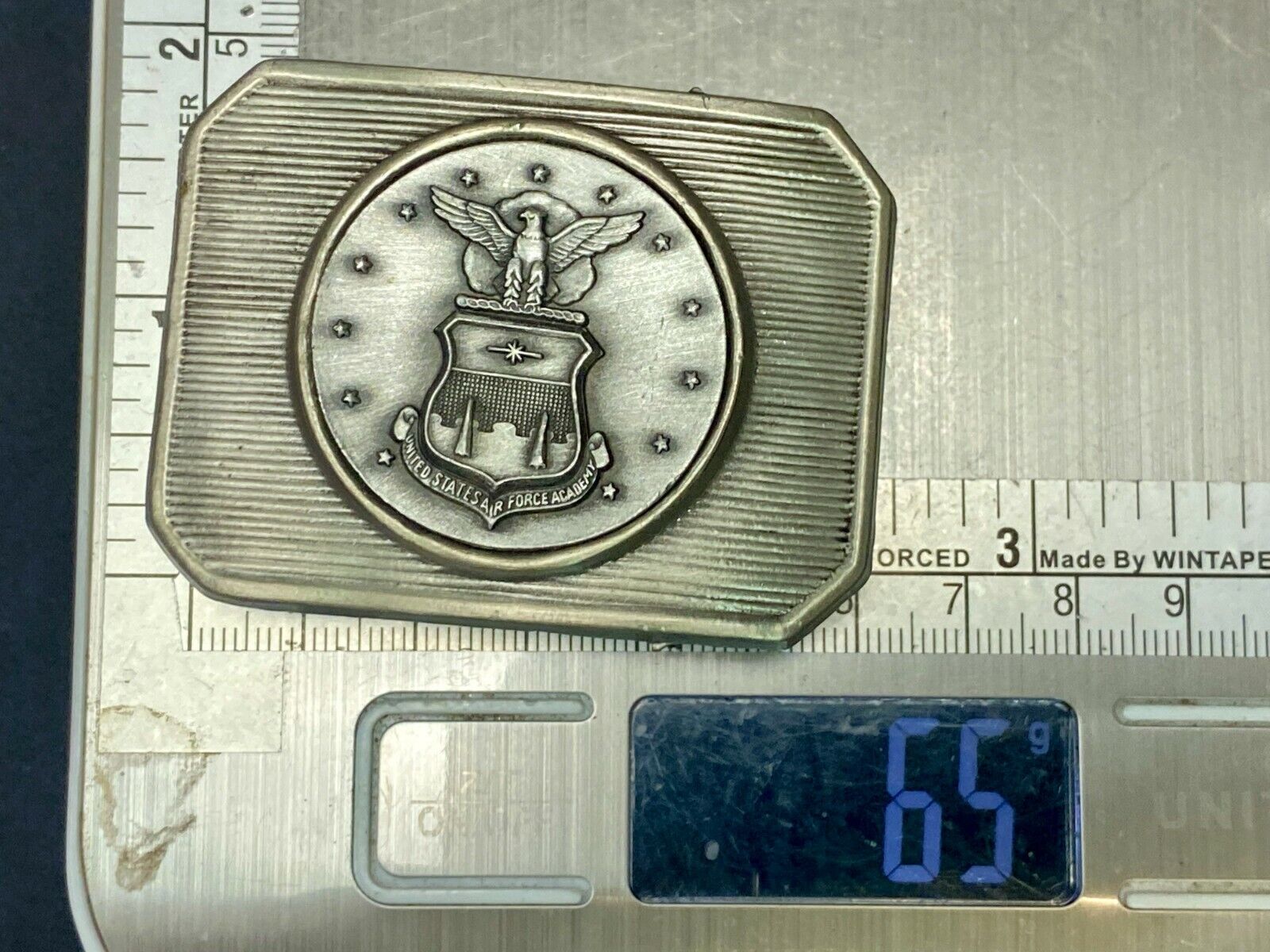 United States Air Force Academy Genuine Pewter Medallion Belt Buckle Fort