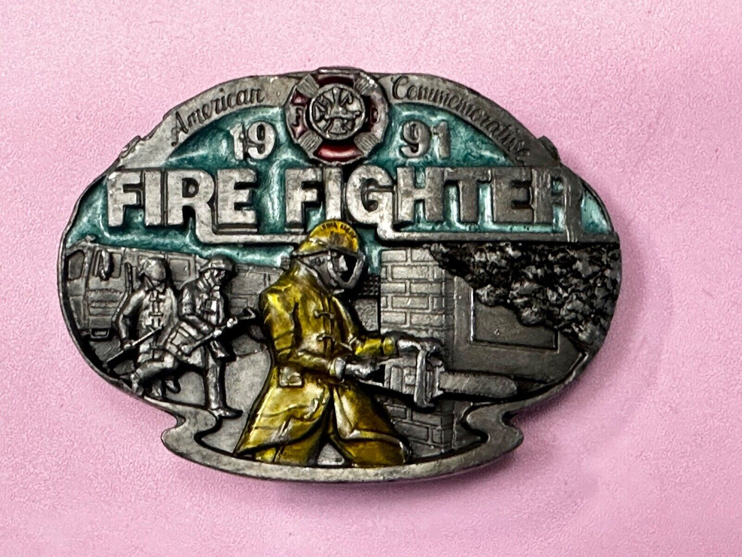 1981 Fire Fighter Commemorative Collection Vintage Arroyo Grande Belt Buckle