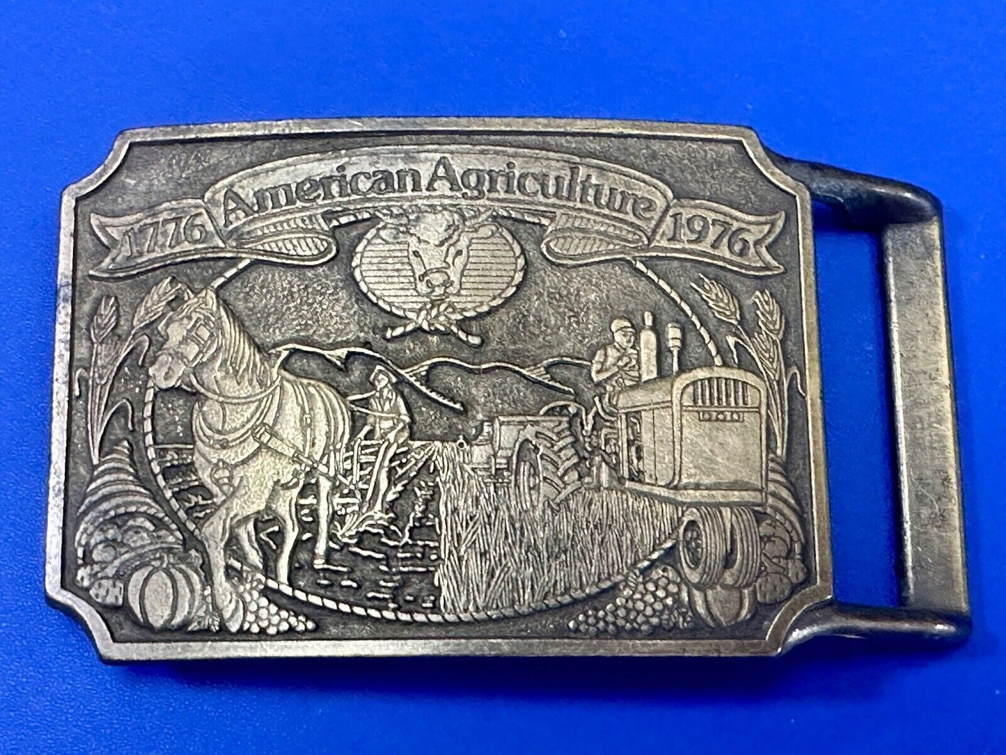 American Agriculture Bicentennial Celebration Ortho sponsored belt buckle