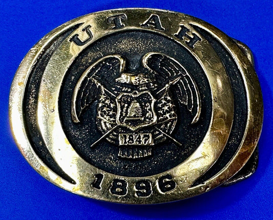 Utah State Commemorative First Security Corp. Registered Collection Belt Buckle