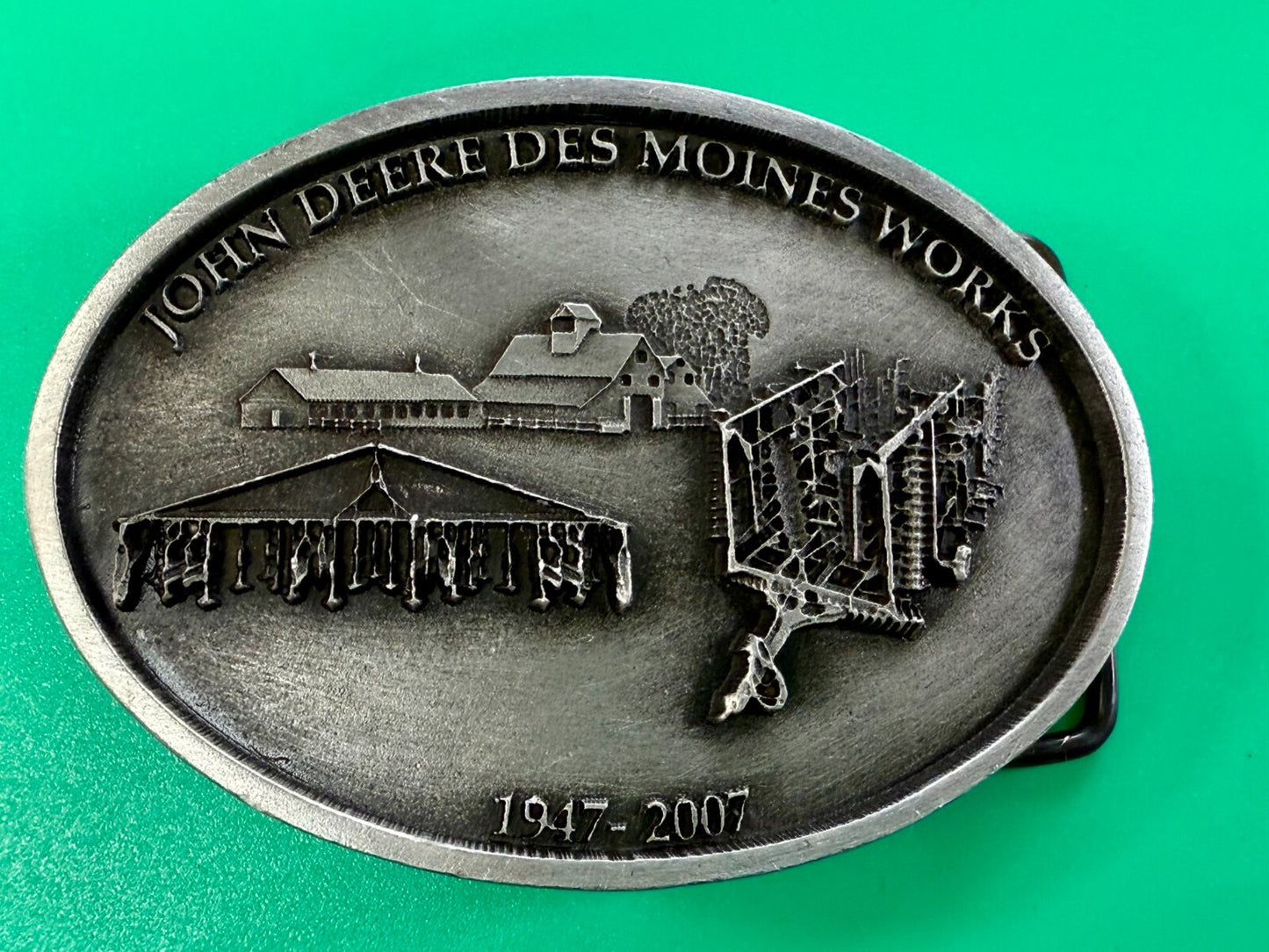 Vintage John Deere Des Moines Iowa Works 2007 Farm Tractors Belt Buckle